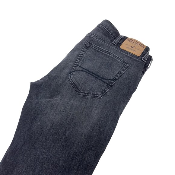 Hollister Mens Skinny Jeans Black Distressed Stretch Denim Size 36x32 Slim Fit - Picture 12 of 12